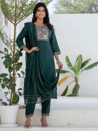 Women Kurta and Trousers Pant Sets Cotton Blend