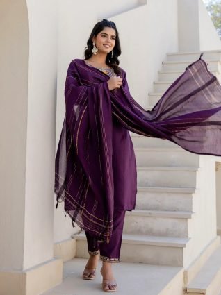 Women Kurta and Trousers Pant Sets Cotton Blend