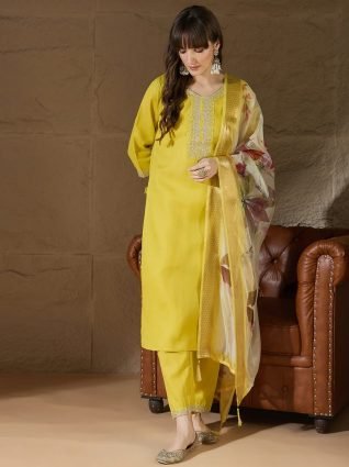 Women Kurta and Trousers Pant Sets Cotton Blend