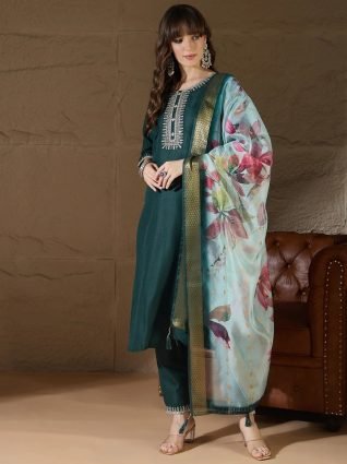 Women Kurta and Trousers Pant Sets Cotton Blend