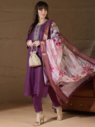 Women Kurta and Trousers Pant Sets Cotton Blend