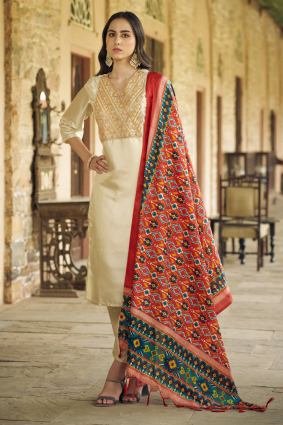 Women Kurta and Trousers Pant Set Silk Blend