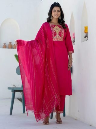 Women Kurta and Trousers Pant Sets Cotton Blend