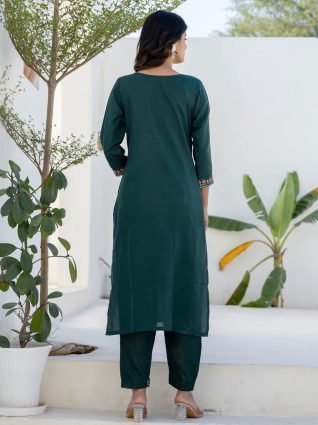 Women Kurta and Trousers Pant Sets Cotton Blend