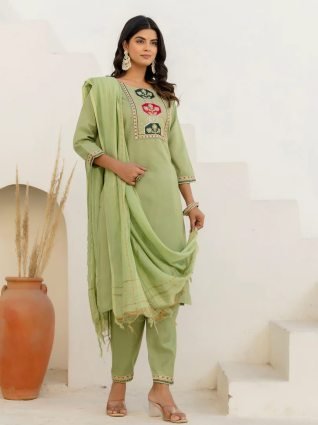 Women Kurta and Trousers Pant Sets Cotton Blend