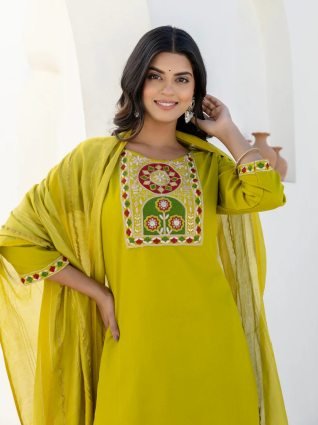 Women Kurta and Trousers Pant Sets Cotton Blend