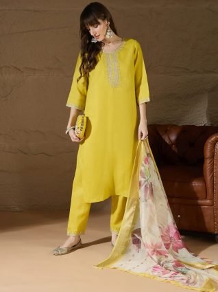 Women Kurta and Trousers Pant Sets Cotton Blend