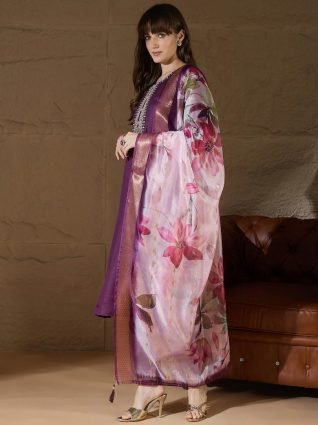 Women Kurta and Trousers Pant Sets Cotton Blend