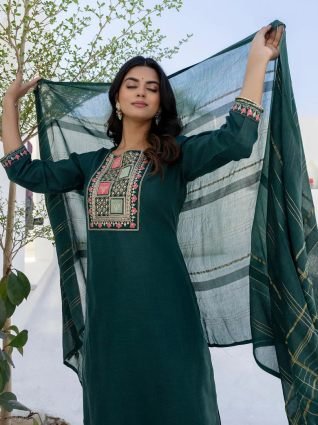 Women Kurta and Trousers Pant Sets Cotton Blend