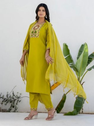 Women Kurta and Trousers Pant Sets Cotton Blend
