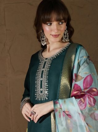 Women Kurta and Trousers Pant Sets Cotton Blend