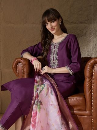Women Kurta and Trousers Pant Sets Cotton Blend