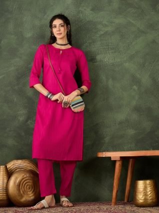 Women s Office  Festive Wear Rani Straight Kurta   Pant  Co ord Set