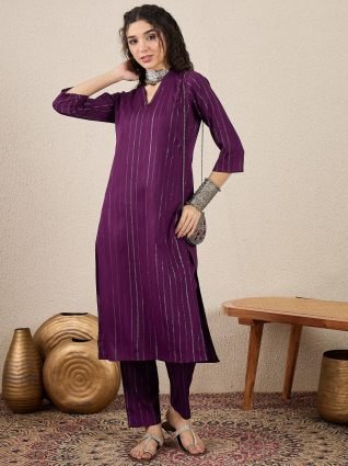 Women s Office  Festive Wear Rani Straight Kurta   Pant  Co ord Set