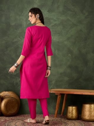 Women s Office  Festive Wear Rani Straight Kurta   Pant  Co ord Set
