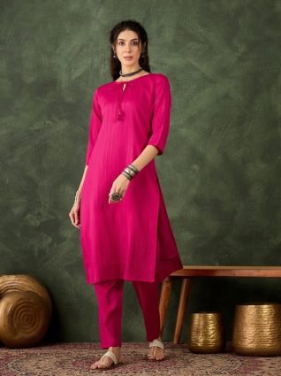 Women s Office  Festive Wear Rani Straight Kurta   Pant  Co ord Set