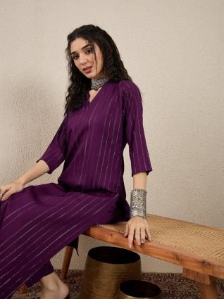 Women s Office  Festive Wear Rani Straight Kurta   Pant  Co ord Set