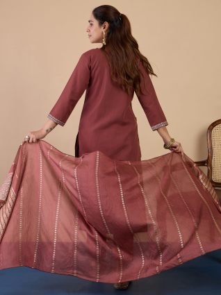 Women   s Traditional Kurta Pant Set with Dupatta