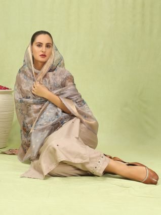 Women   s Viscose Roman Silk Embroidery Straight Kurta Pant with Dupatta Set