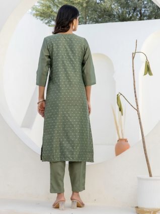 Women Silk Blend Kurta Pant Dupatta Set