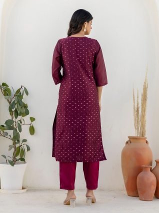Women Silk Blend Kurta Pant Dupatta Set